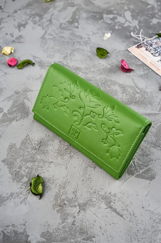 Galanter Green Leather Wallet 191551 Medium - Socksny - 1